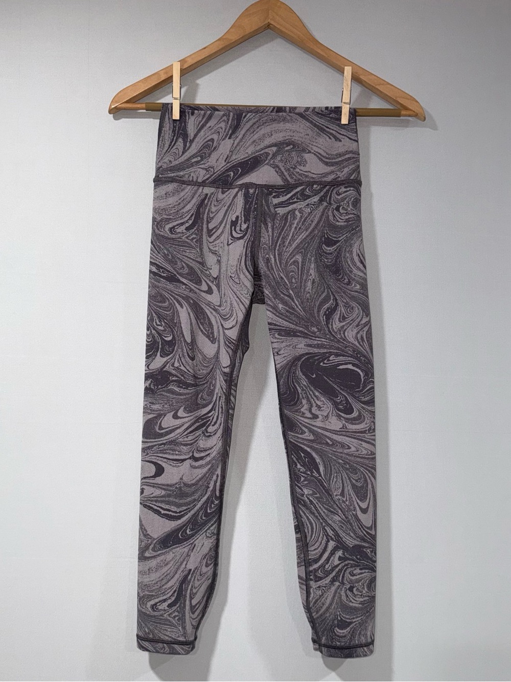 Athleta Transcend 7/8 Tight Leggings Gray/Purple Marble | Size Petite S